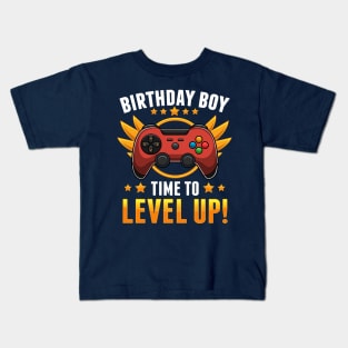 Birthday Boy Time To Level Up Funny Gamer Gift Kids T-Shirt